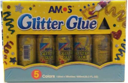 Amos Lipici Glitter Auriu 120ml Set 5buc
