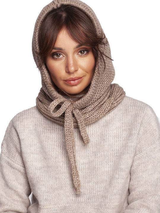 BE Knit Women's Knitted Scarf Beige BK095