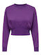 Only Women's Cropped Sweatshirt Purple