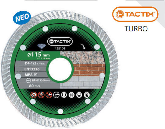 Tactix Δίσκος Κοπής Δομικών Υλικών 230mm