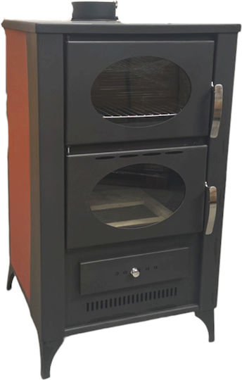 Thermosteel B2 Oțel Soba pe lemne Cuptor pe lemne cu Cuptor 35.3kW Roșu