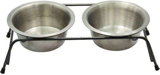 Nunbell Pet NUNBELL Bowl Food & Water for Dog & Cat 2x in Silver Color 2pcs
