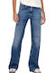 Wide Women's Jean Trousers in Regular Fit Medium Blue Denim
