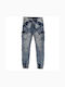 Men's Jeans Pants Cargo Elastic with Slim Fit Blue