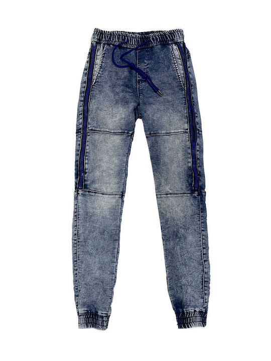 Men's Jeans Pants Elastic with Slim Fit Blue