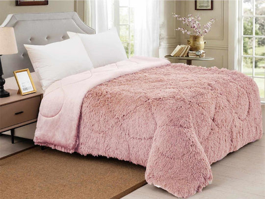 Linea Home Κουβερτοπάπλωμα Μονό 160x210εκ. Hairy Ροζ