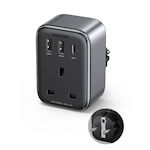 Ugreen Charger Without Cable with 2 USB-A Ports and USB-C Port 30W Gray (CD314)