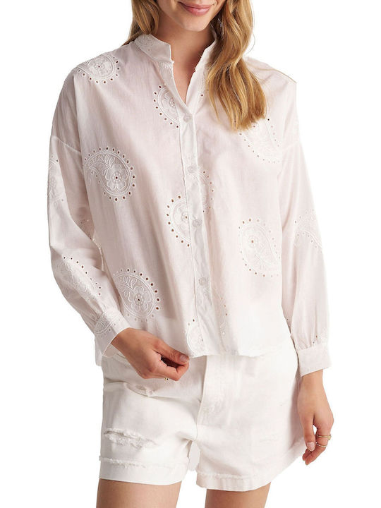 Attrattivo Women's Long Sleeve Shirt White