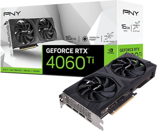 PNY GeForce RTX 4060 Ti 16GB GDDR6 Verto Dual Fan Κάρτα Γραφικών
