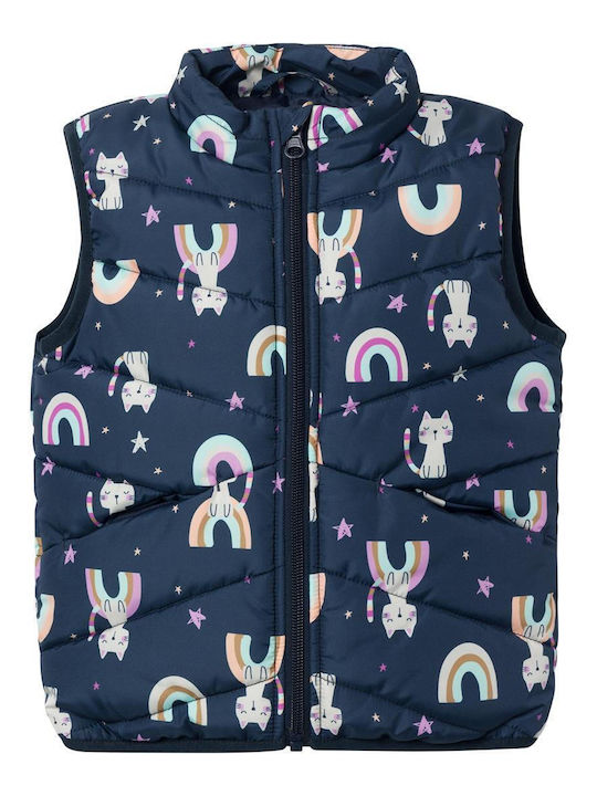 Kinder Steppjacke Ärmellos Kurz Blau