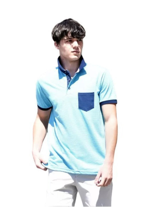 Polo Short Sleeve Blouse Light Blue
