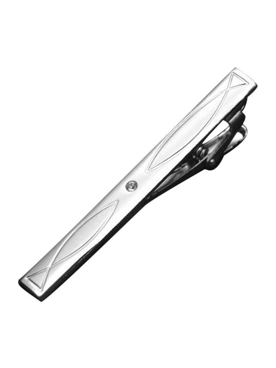 Metallic Tie Clip Silver 6 cm 6x0.6cm