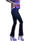 Hoch tailliert Damenjeans Schlaghose