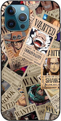 Apple iPhone 12 Pro Max - Σχέδιο One Piece Wanted Posters (Μαύρη Σιλικόνη)