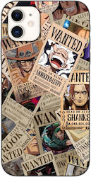 Apple iPhone 12 Mini - Σχέδιο One Piece Wanted Posters (Μαύρη Σιλικόνη)