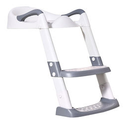Baby Wise Toddler Toilet Seat with Footrest Handles and Cushion White / Gray