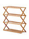 Bamboo Shoe Organizer with 4 Shelves 68x25x68cm