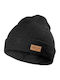 Beanie Unisex Σκούφος Πλεκτός σε Μαύρο χρώμα