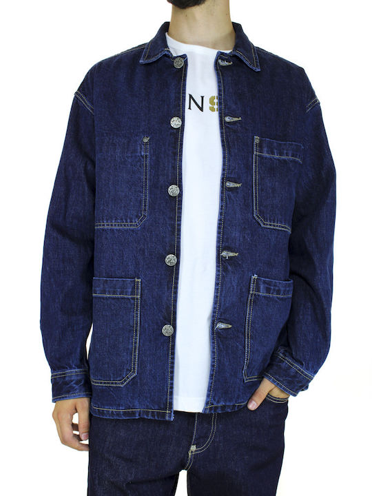 Μακρυμάνικo Τζιν Overshirt Μπλε