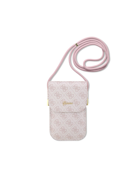 Guess Leather Women's Mobile Phone Bag Pink