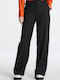 Women's Fabric Trousers Regular Fit Black