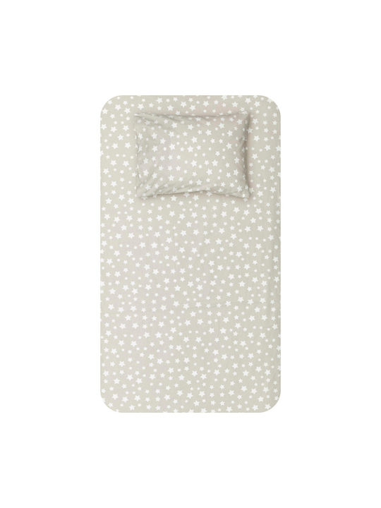 Borea Sheet Set Single Cotton Stars Gray 160x24...