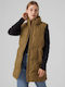 Vero Moda Women's Short Puffer Jacket for Spring or Autumn Beige