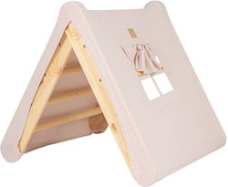 Meow Baby Playground Accessories Tent for Ladder, Pikler, Viscose,Linen made of Wood Pink