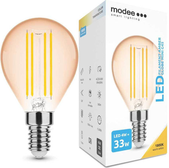 Modee Lighting LED Bulb 4W 98mm for Socket E14 and Shape G45 Warm White 300lm