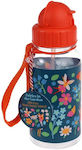 Rex London Kids Plastic Water Bottle with Straw Multicolour 500ml