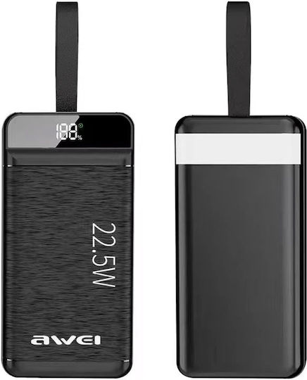 Awei P140K Power Bank 30000mAh 22.5W με 3 Θύρες USB-A Power Delivery Μαύρο