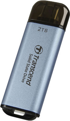 Transcend ESD300C 2TB USB 3.2 SSD Stick with connection USB-C Blue