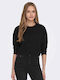 Only Women's Long Sleeve Crop Sweater Black