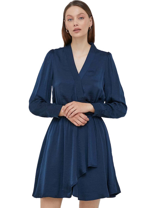 Karim Mini Hemdkleid Wickel Blau