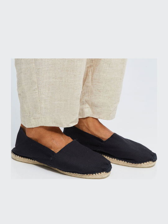 Fabric Men's Espadrilles in Black Color