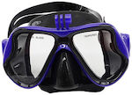 Silicon Diving Mask Set with Respirator Action Camera Blue