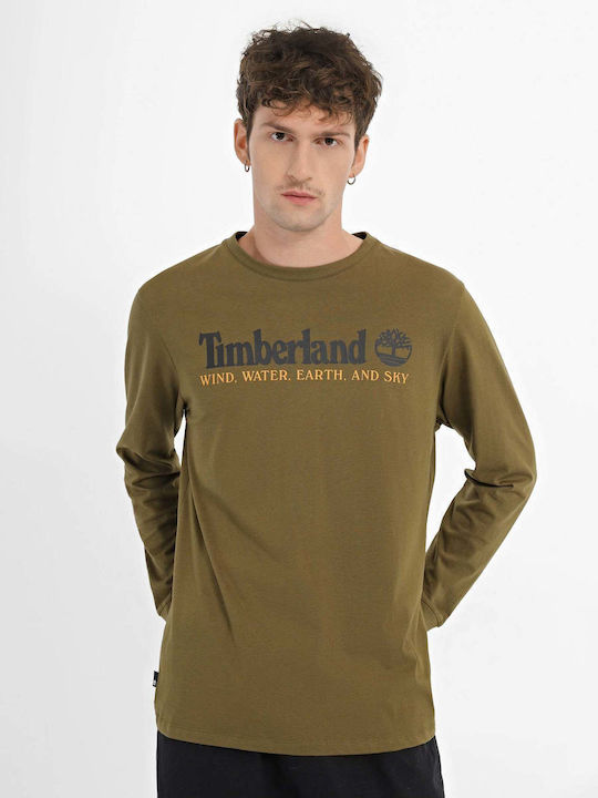Timberland Ανδρική Μπλούζα Μακρυμάνικη Χακί