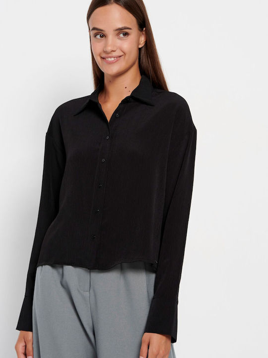 Women's Monochrome Long Sleeve Shirt Black