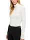 S.Oliver Women's Blouse Cotton Long Sleeve Turtleneck Beige