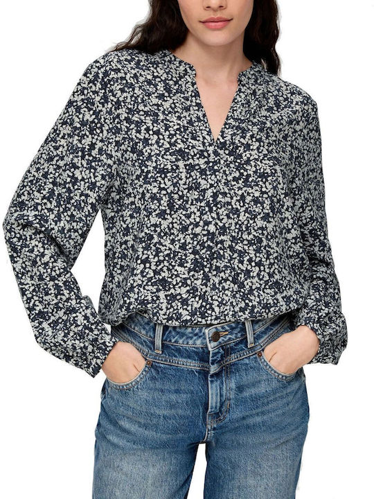 S.Oliver Women's Blouse Long Sleeve Navy Blue