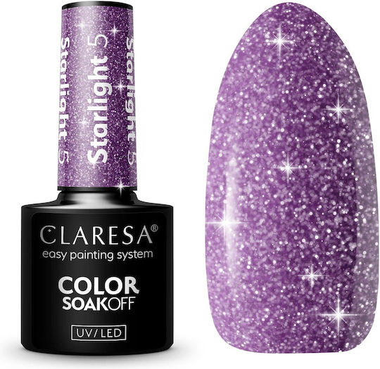 Claresa Starlight Ojă Pentru Unghii Cu Gel Starlight 5 Cu Sclipici 5ml