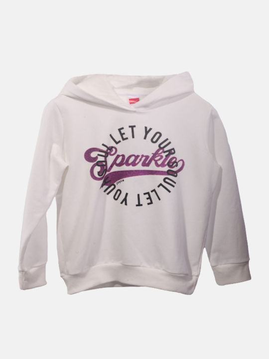 Joyce Kinder-Sweatshirt mit Kapuze Weiß
