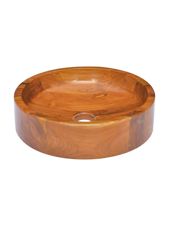 vidaXL Vessel Sink Porcelain 40x40x10cm Brown