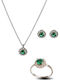 Paraxenies Set with Necklace , Earrings & Ring from Silver with Stones