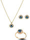 Paraxenies Set with Necklace , Earrings & Ring from Silver Gold Plated with Stones