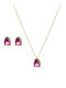 Paraxenies Set with Necklace & Earrings from Silver Gold Plated with Stones