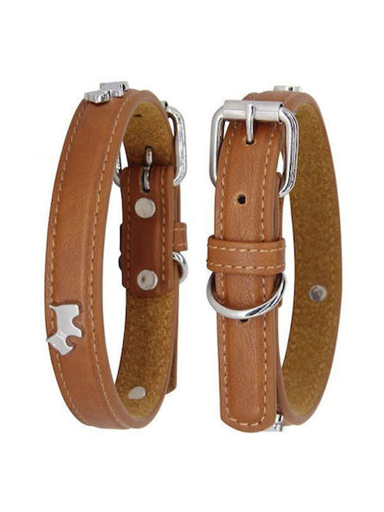Nunbell Pet Hundehalsband Leder in Braun Farbe