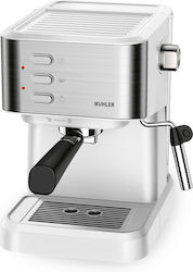 Muhler MCM-1588 Μηχανή Espresso 1050W Πίεσης 20bar Ασημί