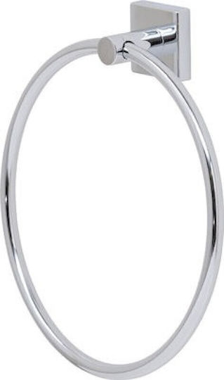 Disegno Emily Single Wall-Mounted Bathroom Ring Silver