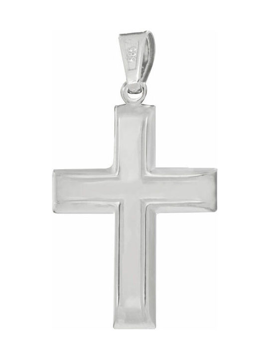 Men's White Gold Cross 14K